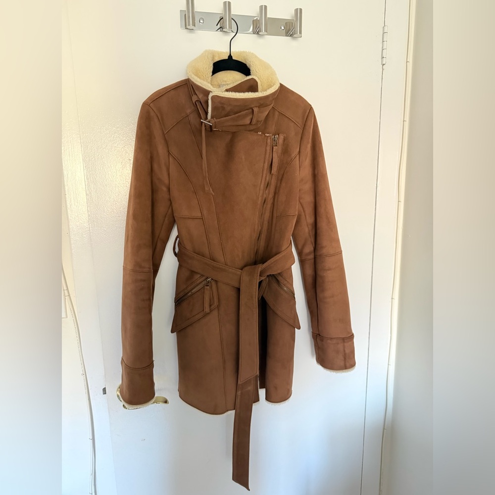 Women's Tan Belted winter Coat XS/S
